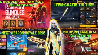 BOCORAN FREE FIRE ❗️ITEMS GRATIS FREE FIRE🤩BUNDLE RAMPAGE RILIS LAGI🤔 NEXT WEAPON ROYALE G36🤩