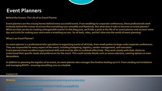 Event Planners