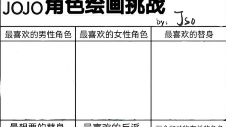 【摸鱼】jojo表格猜猜乐（？）