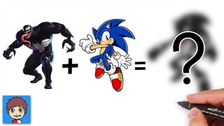 Cara Menggambar Venom + Sonic dengan Mudah