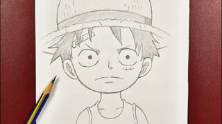 Easy to draw | how to draw kid luffy [ONE PIECE ] step-by-step