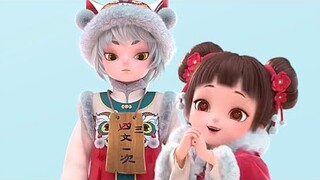 Xiao Li and Hupo - Tiger year 虎年摸头万事不愁 #小鲤与琥珀 #Chinese3Ddonghua