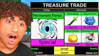 Trading PERMANENT PORTAL FRUIT For 24 Hours.. (Blox Fruits)