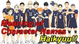 Meaning of Character Names "Haikyuu!!"