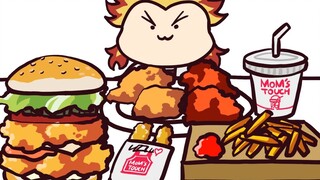 [Demon Slayer] Rengoku เสาหลักเพลิง กับการกินฟาสต์ฟู๊ด