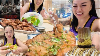 WHAT I ATE TODAY *CASUAL MUKBANG (THAI DESSERT + KOREAN BBQ) HAUNTED HOUSE | SASVlogs