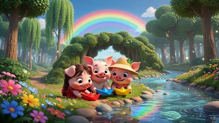 The Three Little Piglets and the Friendly Forest Wolf