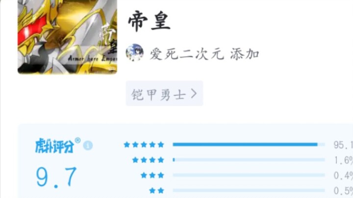 【铠甲勇士】系列角色虎扑评分，帝皇仅排第二？！