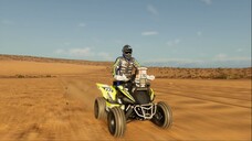 Quad Yamaha raptor 700 in Dakar Desert Rally. Yamaha racing SMX Dragon