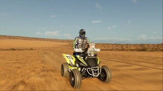 Quad Yamaha raptor 700 in Dakar Desert Rally. Yamaha racing SMX Dragon