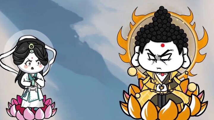 The demons marched into heaven, and the Jade Emperor actually came out of a stone