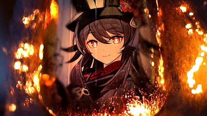 Draw a picture of Genshin Impact Hu Tao with the moment of ignition. Servant has been very popular r
