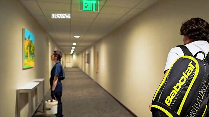 When the man returned home, he noticed something strange—he saw the janitor staring blankly at the o