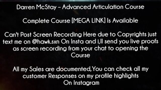 Darren McStay Course Advanced Articulation Course Download
