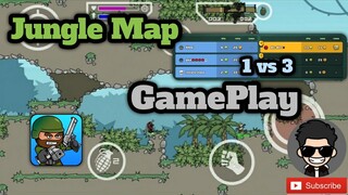 New Jungle Map on Mini Militia || 1 vs 3 GamePlay