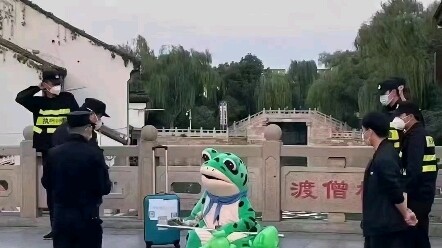 This is a sad story: the Sad Frog, selling frogs along the street, ran into urban management officer