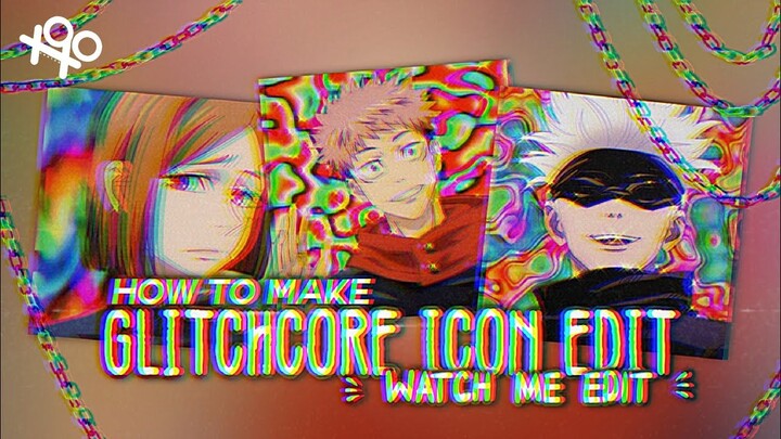 ⋆.ೃ࿔*:･ glitchcore anime icons - watch me edit | xoxoxantzu
