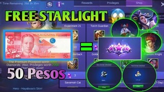 50 Pesos STARLIGHT ! | Mobile Legends | Skin,Emotes,Starlight Member |