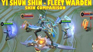 YI SHUN SHIN FLEET WARDEN VS YI SHUN SHIN AZURE SENTRY MLBB COMPARISON