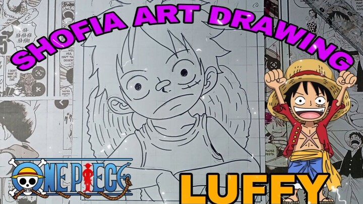 drawing luffy dari anime one piece