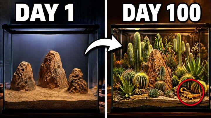 Simulating the Desert for 100 Days #terrarium #ecosystem #nature