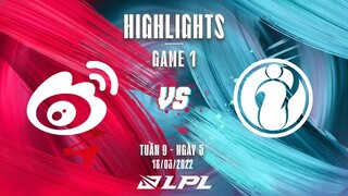 WBG vs IG | Highlights - Game 1 | Tuần 9 Ngày 5 | LPL Mùa Xuân 2022