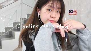 university vlog 🍛 online class, note taking, study with me