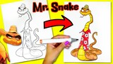 The Bad Guys Movie: Coloring Mr. Snake with Art Markers