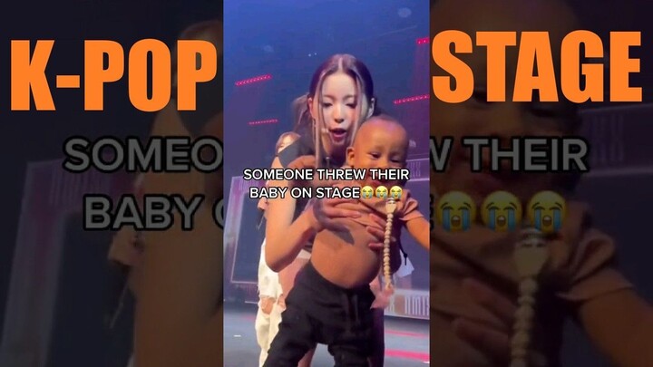 Someone threw their baby on stage!!! #nmixx #kpop #kyujin #shorts #viral #viralv