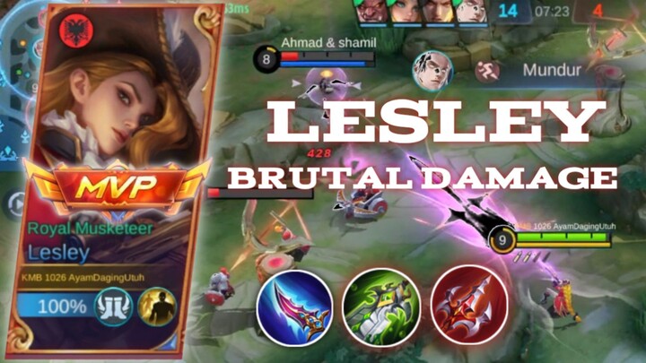 LESLEY CRAZY DAMAGE | DAMAGE LESLEY GK NGOTAK | BUILD ITEM TERSAKIT LESLEY