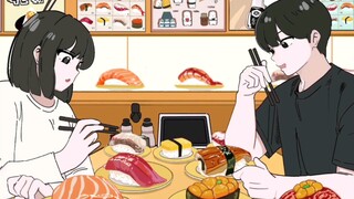 Chương trình biểu diễn ăn uống hấp dẫn dành cho các cặp đôi hẹn hò, nhà hàng sushi!