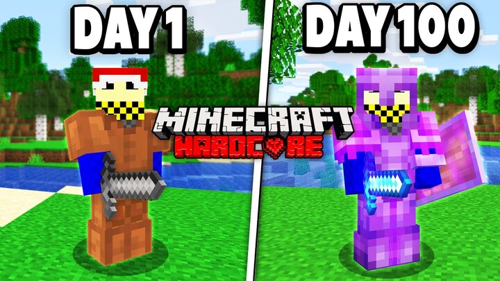 I Survived 100 Days ALONE in HARDCORE Minecraft...