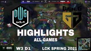 Highlight DK vs GEN (All Game) LCK Mùa Xuân 2021 | LCK Spring 2021 | Damwon KIA vs Gen G