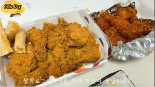 Mì gà xào cay, kim chi hành lá, lòng bò phần 1 #mukbang