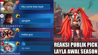 PRANK PICK LAYLA DI AWAL SEASON !! AWAL NYA DIREMEHKAN DAN AKHIRNYA NGE CARRY TIM - MOBILE LEGENDS