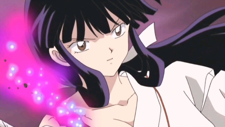 The sad enlightened monk was comforted and redeemed by Kikyo + Naraku, who gave up his mortal heart,