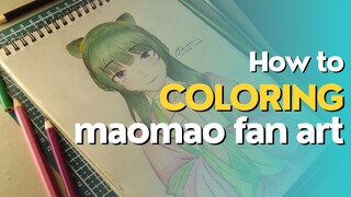 How to coloring Maomao,its my first fan art 😁☝️