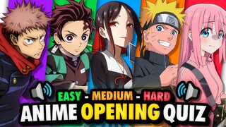GUESS THE ANIME OPENING 🔊🔥 (Level: EASY ➜ HARD) ANIME OPENING QUIZ 🎶