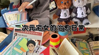 二次元宅女vlog*排球谷子开箱/手帐好物/逛公园写手帐/奶茶杯子/小排球国内定档