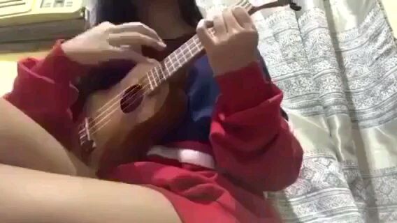 hot girl playing guitar