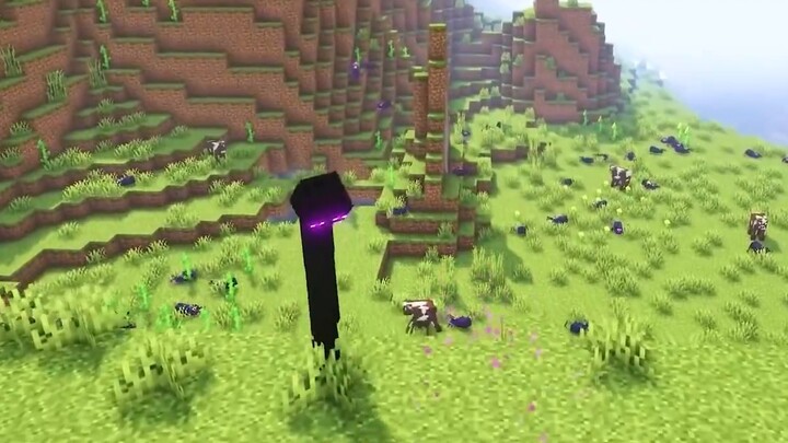 After watching Minecraft in one go, turn into an enderman and survive in MC for 100 days!
