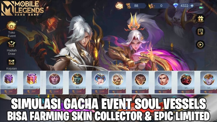 FARMING SKIN COLLECTOR & EPIC LIMITED DI EVENT SOUL VESSELS AAMON & HANABI MOBILE LEGENDS