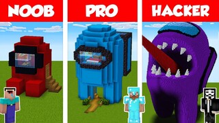 Minecraft NOOB vs PRO vs HACKER: AMONG US HOUSE BUILD CHALLENGE in Minecraft / Animation