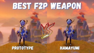 !!Best F2P Weapon for Ganyu?? R3 Hamayumi Vs R3 Prototype {Genshin Impact}