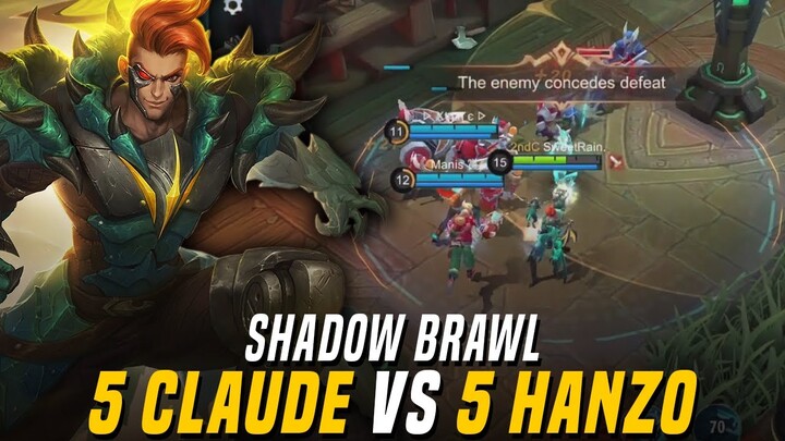 Concedes Defeat!! 5 Claude vs. 5 Hanzo!! | Shadow Brawl Mode Mobile Legends: Bang Bang