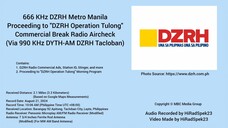 666 KHz DZRH Metro Manila Proceeding to "DZRH Operation Tulong" Commercial Break Radio Aircheck