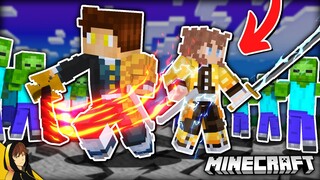 SURVIVING a ZOMBIE APOCALYPSE with Demon Slayer Mod!?! | Minecraft