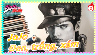 [JoJo] Dùng bút chì màu màu đen, trắng và xám vẽ JoJo theo phong cách hoài cổ_2