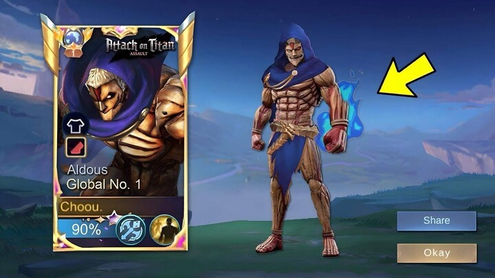 FINALLY!! THANK YOU MOONTON FOR THIS ATTACK ON TITAN ALDOUS SKIN - MLBB
