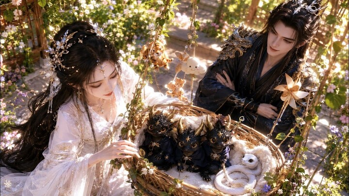 The moment the Dragon King saw the little ones he instantly knew they were his children!